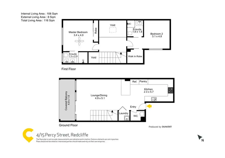 Floorplan of Homely unit listing, 4/15 Percy Street, Redcliffe QLD 4020