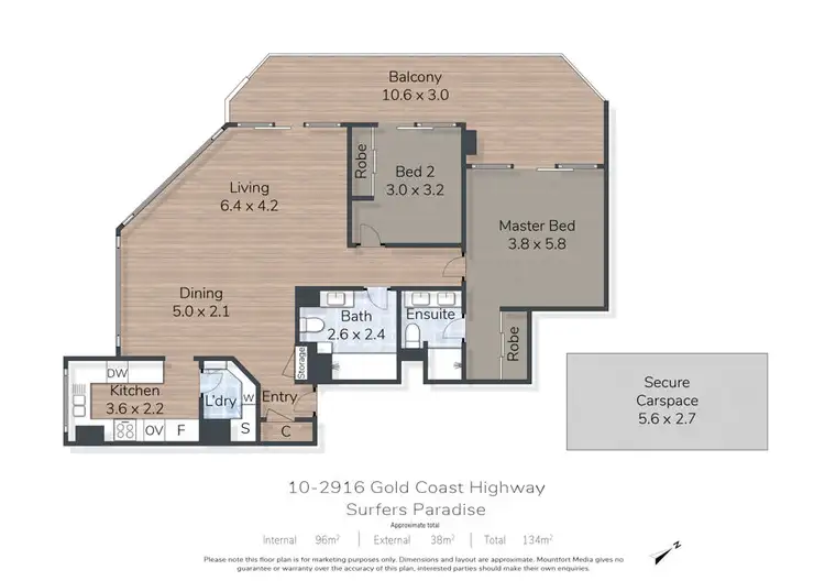 Floorplan of Homely unit listing, 10/2916 Gold Coast Highway, Surfers Paradise QLD 4217