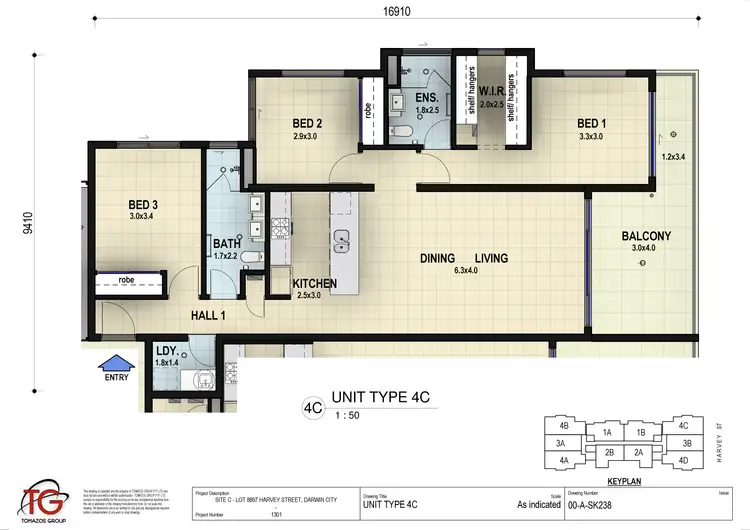 Floorplan of Homely apartment listing, 701/12 Harvey Street, Darwin City NT 800