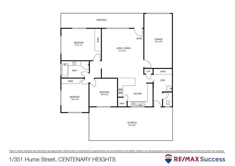 Floorplan of Homely unit listing, 1/351 Hume Street, South Toowoomba QLD 4350