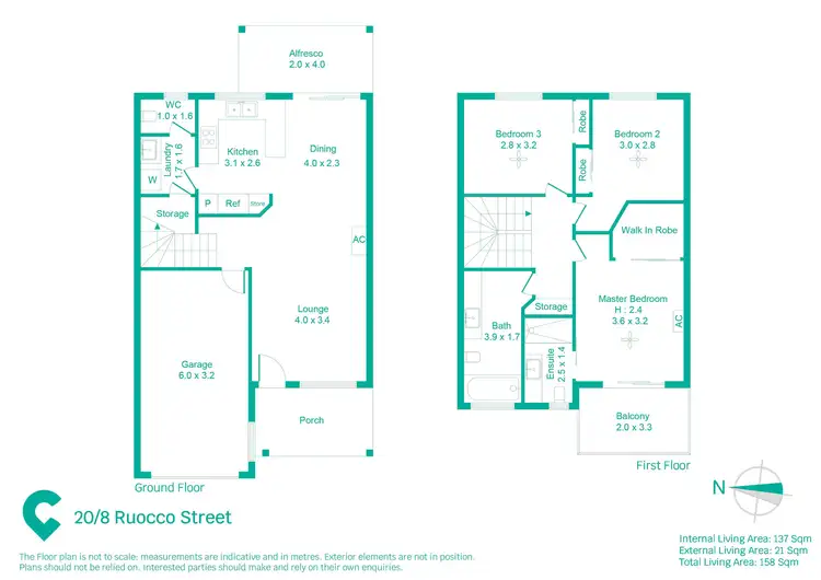 Floorplan of Homely townhouse listing, 20/8 Ruocco Street, Bracken Ridge QLD 4017