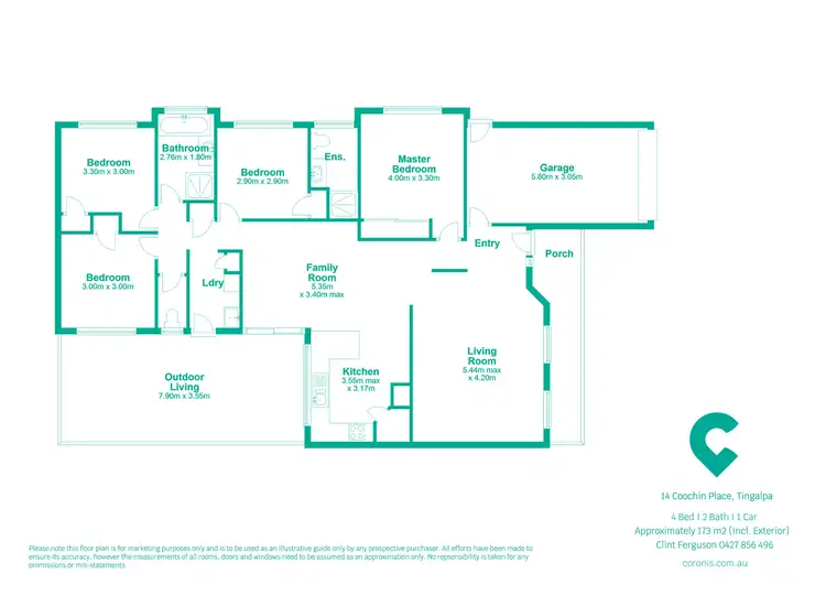 Floorplan of Homely house listing, 14 Coochin Place, Tingalpa QLD 4173