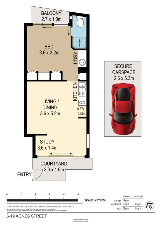 Floorplan of Homely unit listing, 6/19 Agnes Street, Fortitude Valley QLD 4006