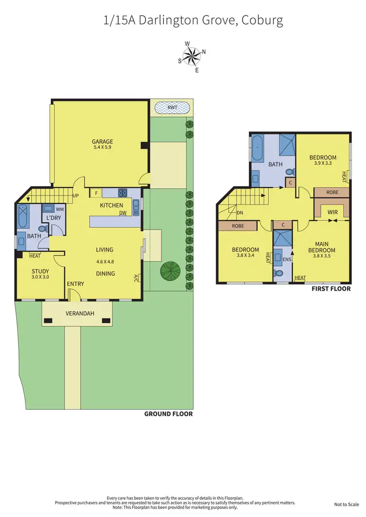 Floorplan of Homely townhouse listing, 1/15a Darlington Grove, Coburg VIC 3058