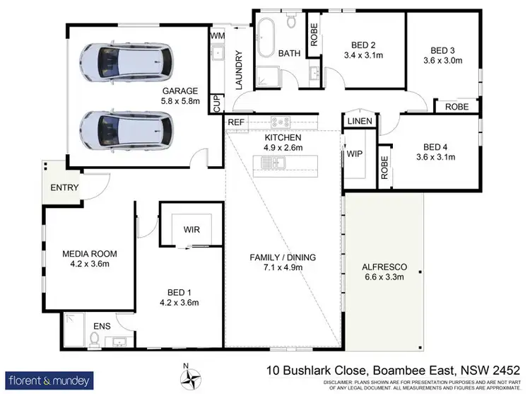 Floorplan of Homely house listing, 10 Bushlark Cl, Boambee East NSW 2452
