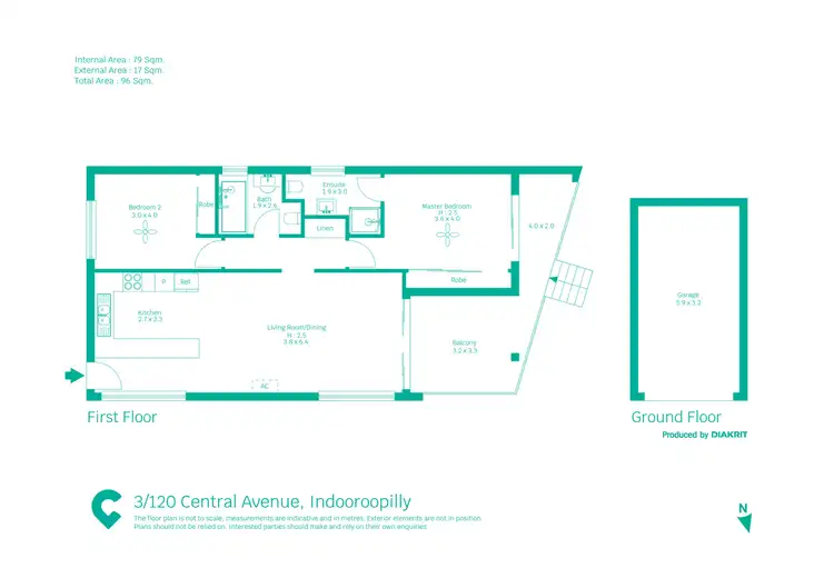 Floorplan of Homely unit listing, 3/120 Central Avenue, Indooroopilly QLD 4068