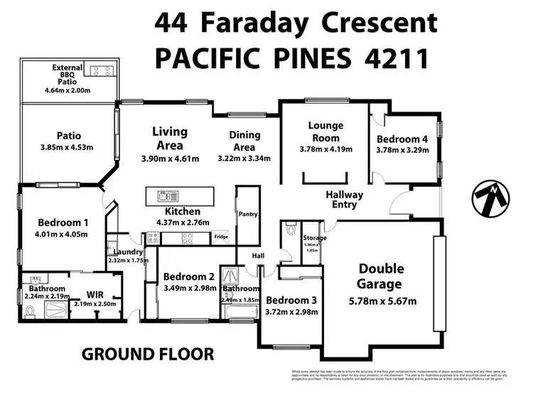 Floorplan of Homely house listing, 44 Faraday Crescent, Pacific Pines QLD 4211