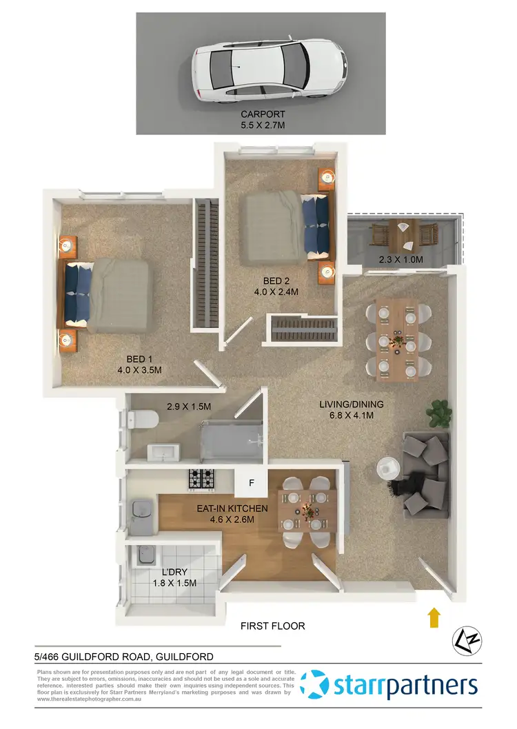 Floorplan of Homely unit listing, 5/466 Guildford Road, Guildford NSW 2161