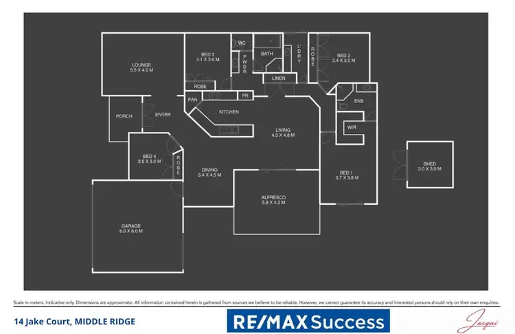 Floorplan of Homely house listing, 14 Jake Court, Middle Ridge QLD 4350