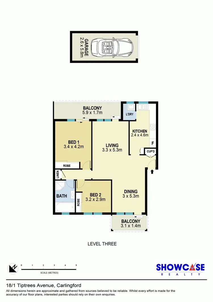 Floorplan of Homely unit listing, 18/1 Tiptrees Avenue, Carlingford NSW 2118