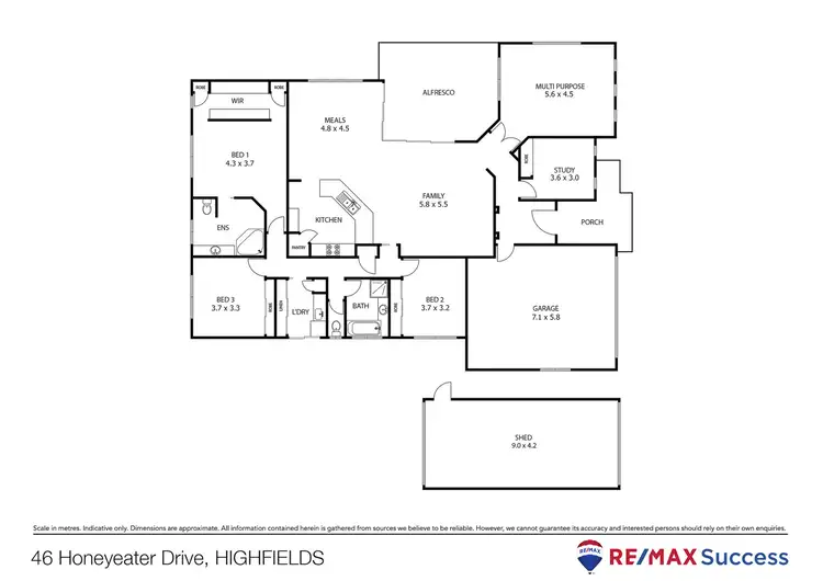 Floorplan of Homely house listing, 46 Honeyeater Drive, Highfields QLD 4352