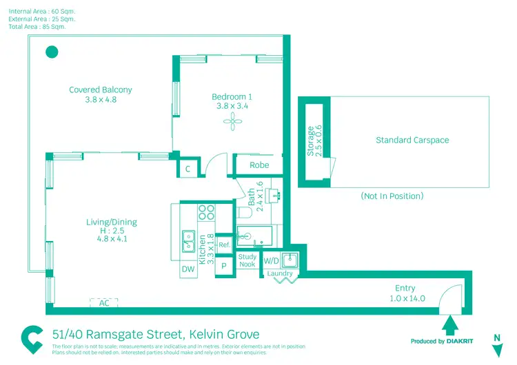 Floorplan of Homely unit listing, 51/40 Ramsgate Street, Kelvin Grove QLD 4059