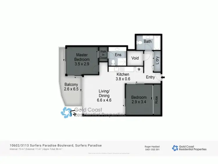 Floorplan of Homely apartment listing, 10602/3113 Surfers Paradise Boulevard, Surfers Paradise QLD 4217