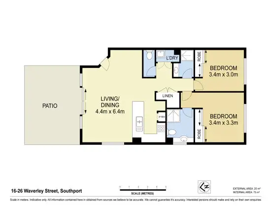 Floorplan of Homely apartment listing, UNIT 6, 16-26 Waverley Street, Southport QLD 4215