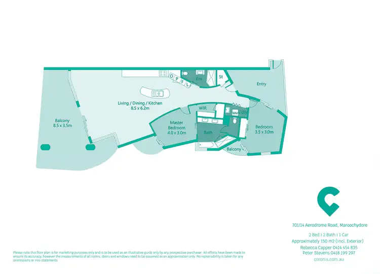Floorplan of Homely unit listing, 701/14 Aerodrome Road, Maroochydore QLD 4558