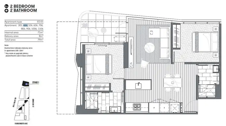 Floorplan of Homely apartment listing, Lot402/188 Ballarat Road, Footscray VIC 3011