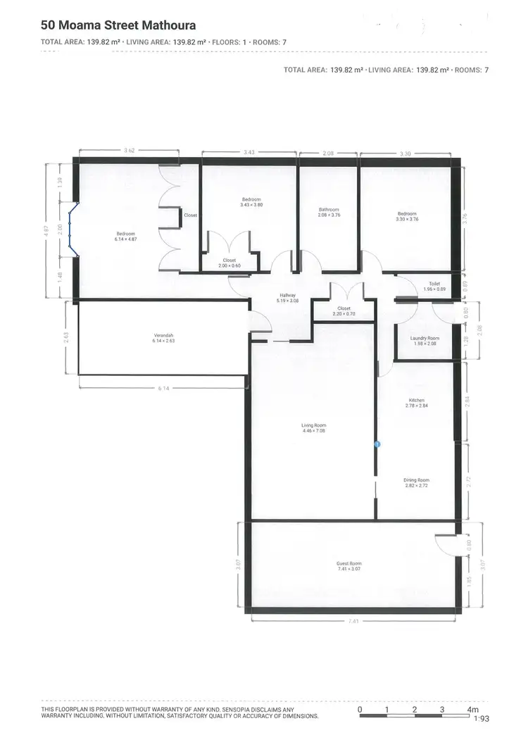 Floorplan of Homely house listing, 50 Moama Street, Mathoura NSW 2710