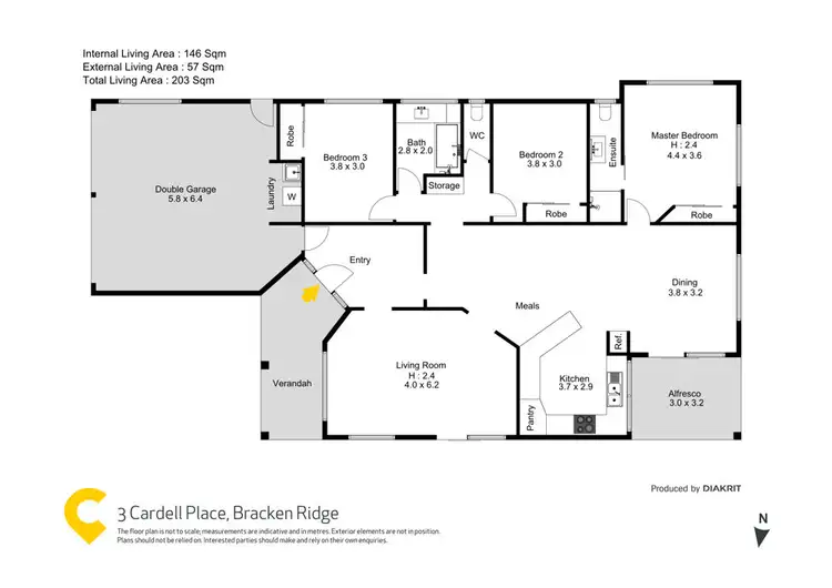 Floorplan of Homely house listing, 3 Cardell Place, Bracken Ridge QLD 4017