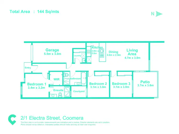 Floorplan of Homely townhouse listing, 2/1 Electra Street, Coomera QLD 4209