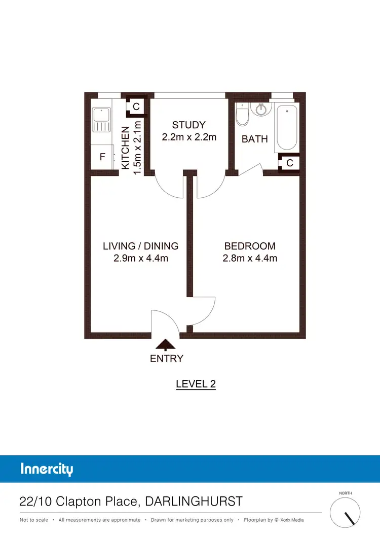 Floorplan of Homely apartment listing, 22/10 Clapton Place, Darlinghurst NSW 2010