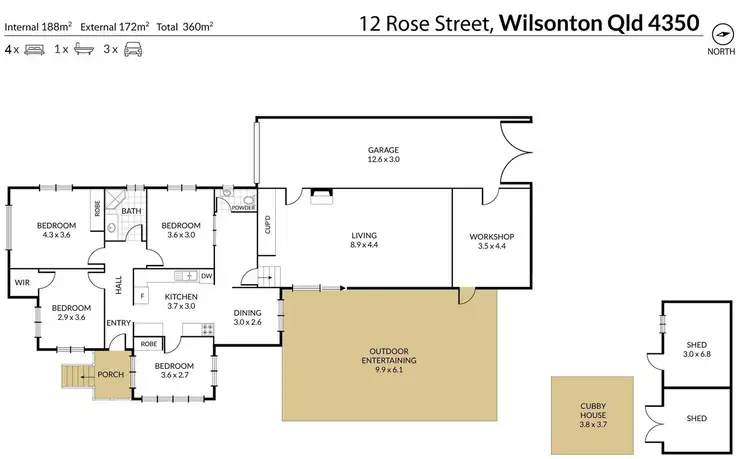 Floorplan of Homely house listing, 12 Rose Street, Wilsonton QLD 4350
