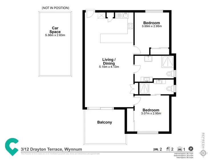 Floorplan of Homely unit listing, 3/12 Drayton Terrace, Wynnum QLD 4178
