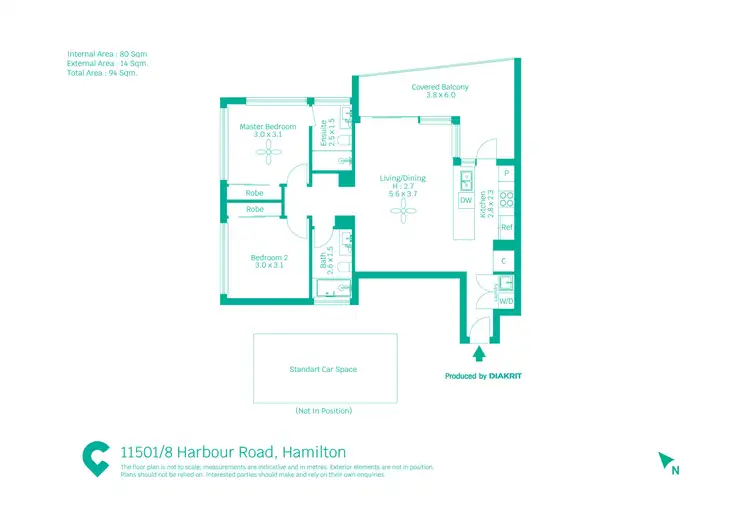 Floorplan of Homely apartment listing, 11501/8 Harbour Road, Hamilton QLD 4007