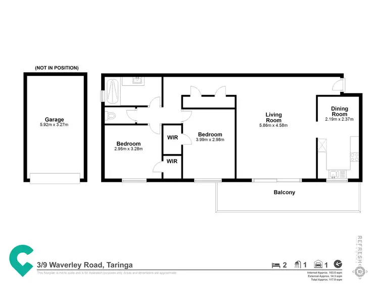 Floorplan of Homely unit listing, 3/9 Waverley Road,, Taringa QLD 4068