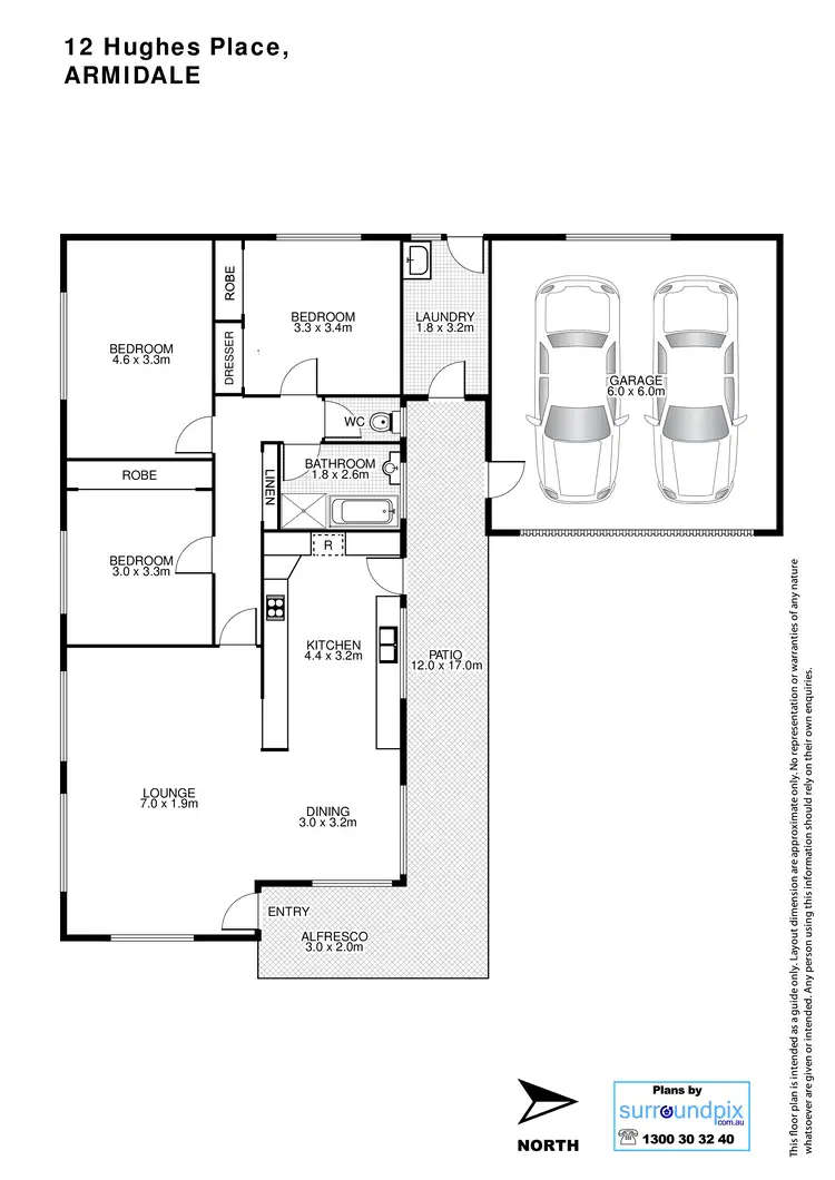 Floorplan of Homely house listing, 12 Hughes Place, Armidale NSW 2350