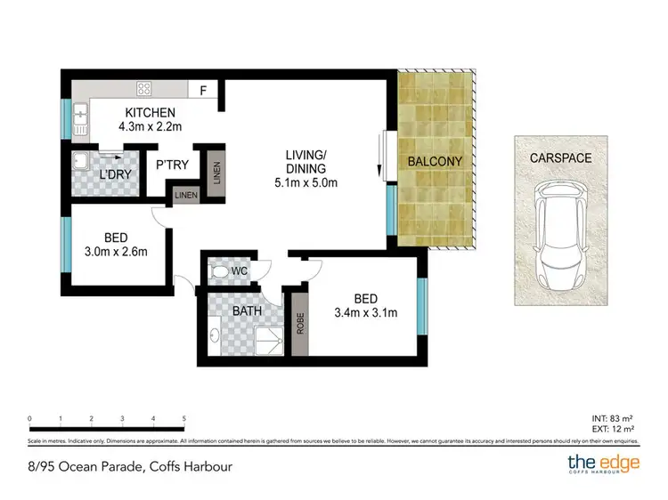 Floorplan of Homely unit listing, 8/95 Ocean Parade, Coffs Harbour NSW 2450
