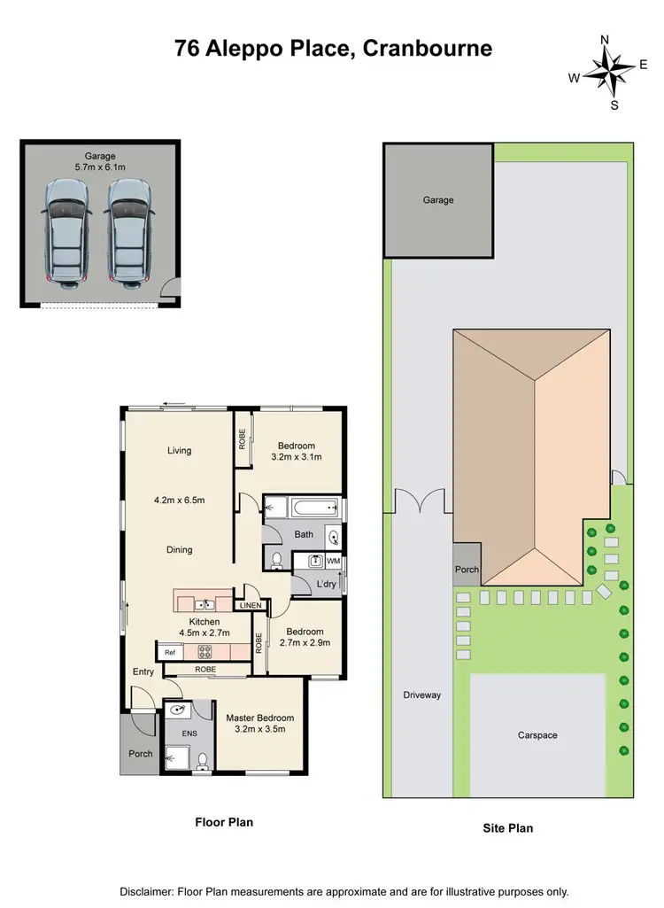 Floorplan of Homely house listing, 76 Aleppo Place, Cranbourne VIC 3977