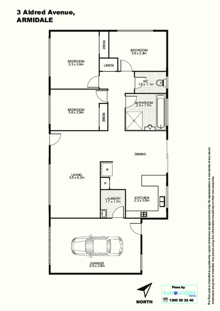 Floorplan of Homely house listing, 3 Aldred Avenue, Armidale NSW 2350