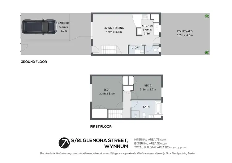 Floorplan of Homely townhouse listing, 9/21 Glenora Street, Wynnum QLD 4178