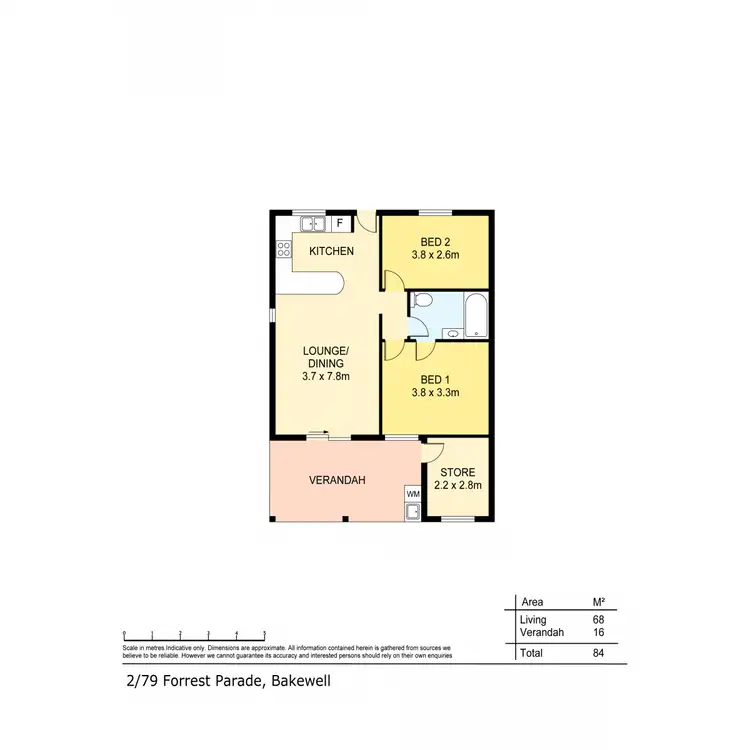 Floorplan of Homely unit listing, 2/79 Forrest Parade, Bakewell NT 832