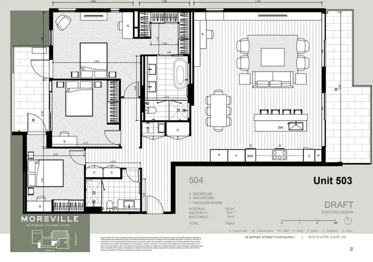 Floorplan of Homely apartment listing, 503/12 Napier Street, Footscray VIC 3011