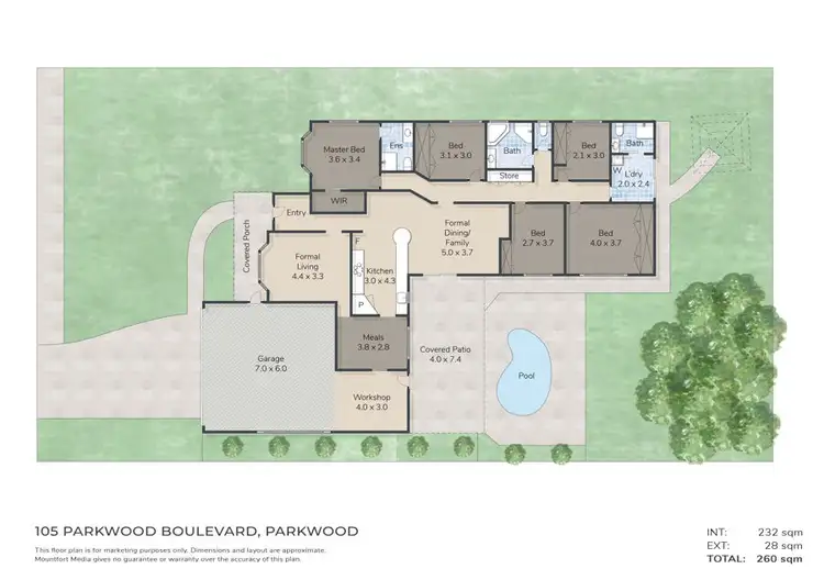 Floorplan of Homely house listing, 105 Parkwood Boulevard, Parkwood QLD 4214