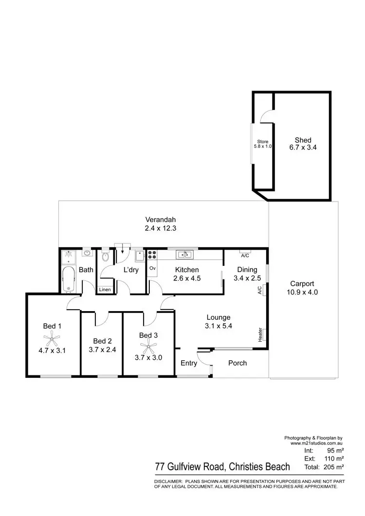 Floorplan of Homely house listing, 77 Gulfview Road, Christies Beach SA 5165