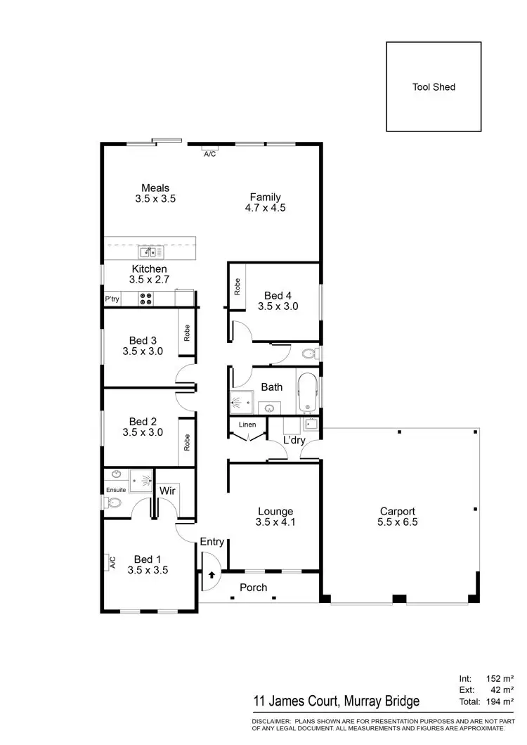 Floorplan of Homely house listing, 11 James Court, Murray Bridge SA 5253