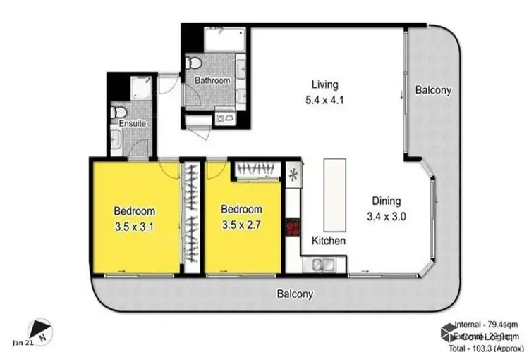 Floorplan of Homely unit listing, 10/22 Armrick Avenue, Broadbeach QLD 4218