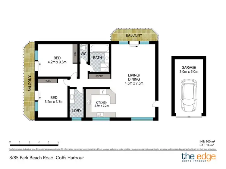Floorplan of Homely unit listing, 8/85 Park Beach Road, Coffs Harbour NSW 2450