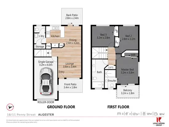 Floorplan of Homely townhouse listing, 18/11 Penny Street, Algester QLD 4115