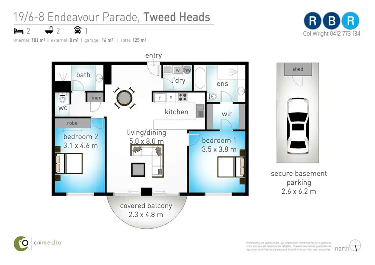 Floorplan of Homely apartment listing, 19/6-8 Endeavour Parade, Tweed Heads NSW 2485