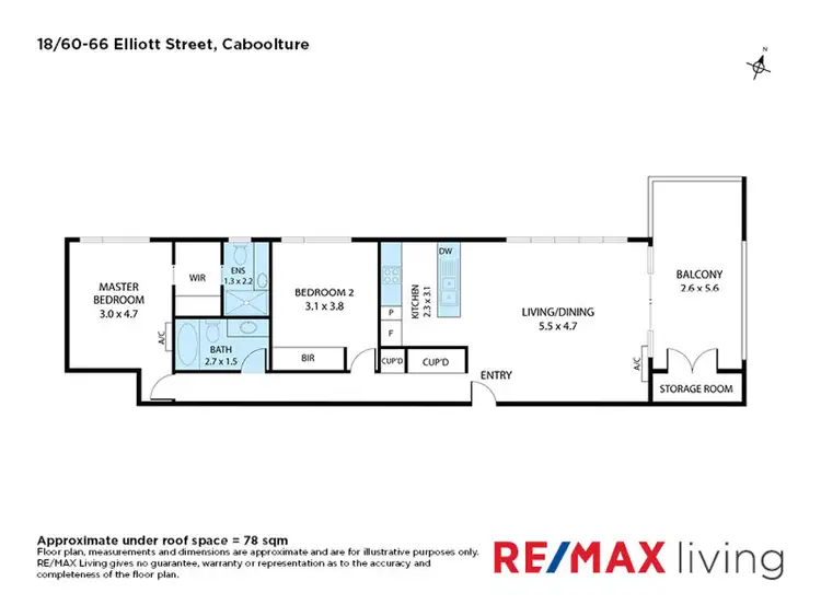 Floorplan of Homely unit listing, 18/60-66 Elliott Street, Caboolture QLD 4510