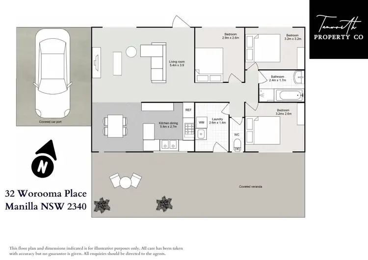 Floorplan of Homely house listing, 32 Worooma Place, Manilla NSW 2346