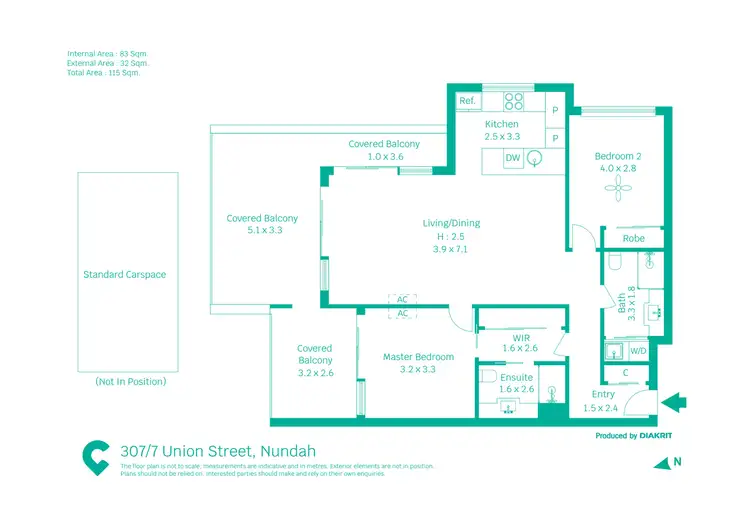 Floorplan of Homely unit listing, z307/7 Union Street, Nundah QLD 4012