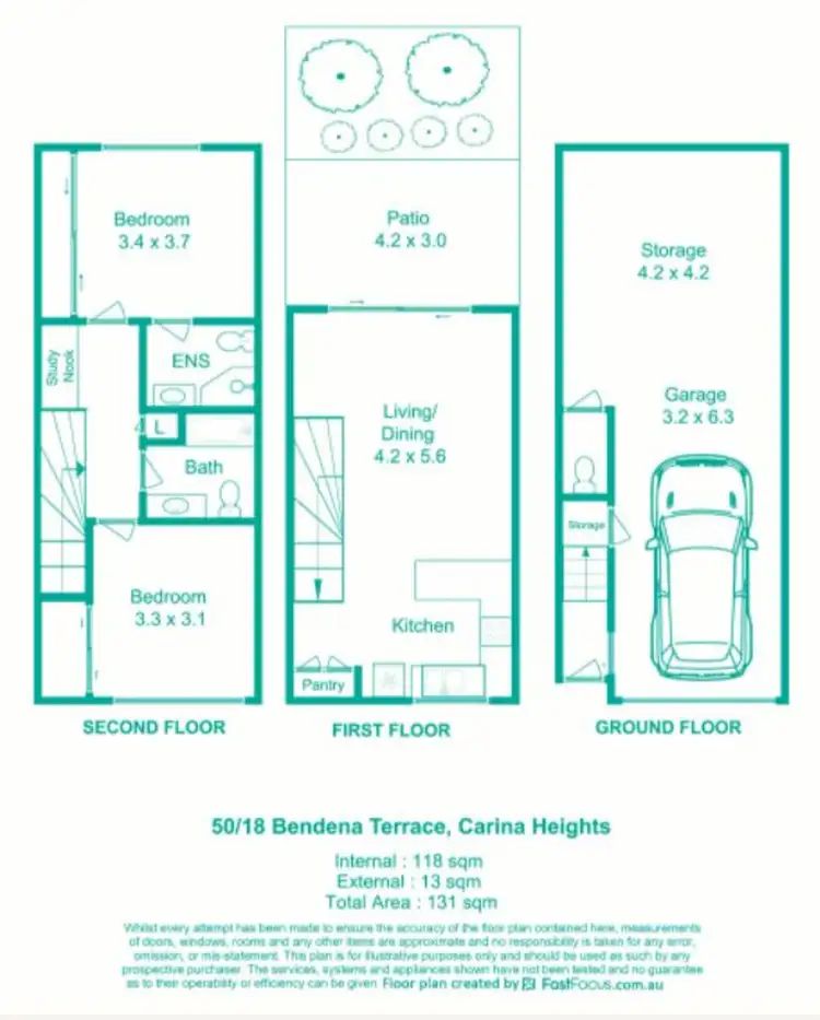 Floorplan of Homely townhouse listing, 50/18 Bendena Terrace, Carina Heights QLD 4152