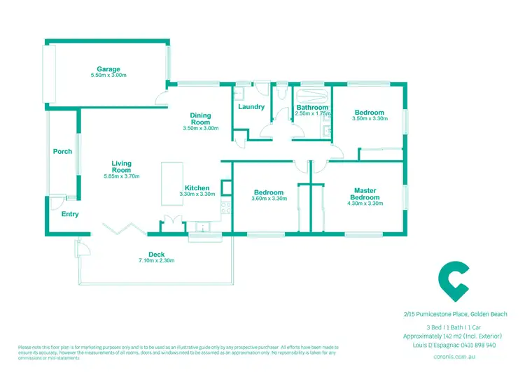Floorplan of Homely semi-detached listing, 2/15 Pumicestone Place, Golden Beach QLD 4551