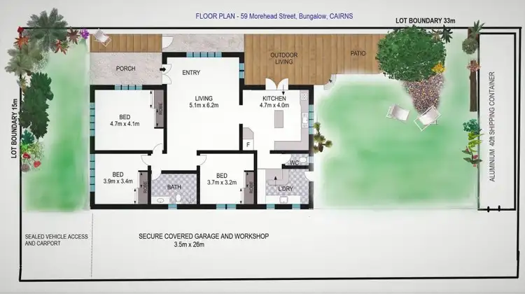 Floorplan of Homely house listing, 59 Morehead Street, Bungalow QLD 4870