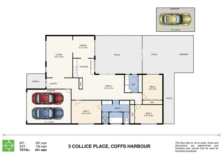Floorplan of Homely house listing, 3 Collice Place, Coffs Harbour NSW 2450