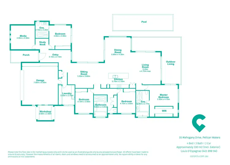 Floorplan of Homely house listing, 55 Mahogany Drive, Pelican Waters QLD 4551